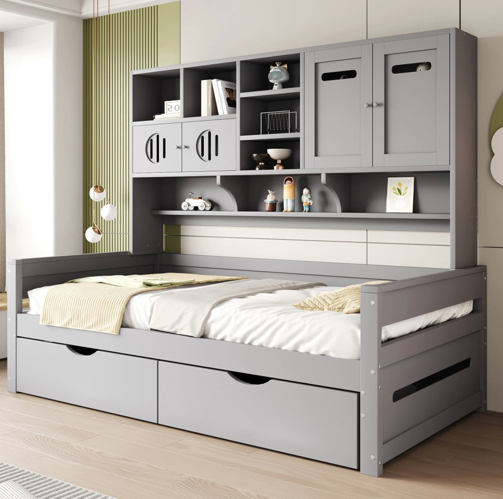 Letto multifunzione con contenitore e cassetti