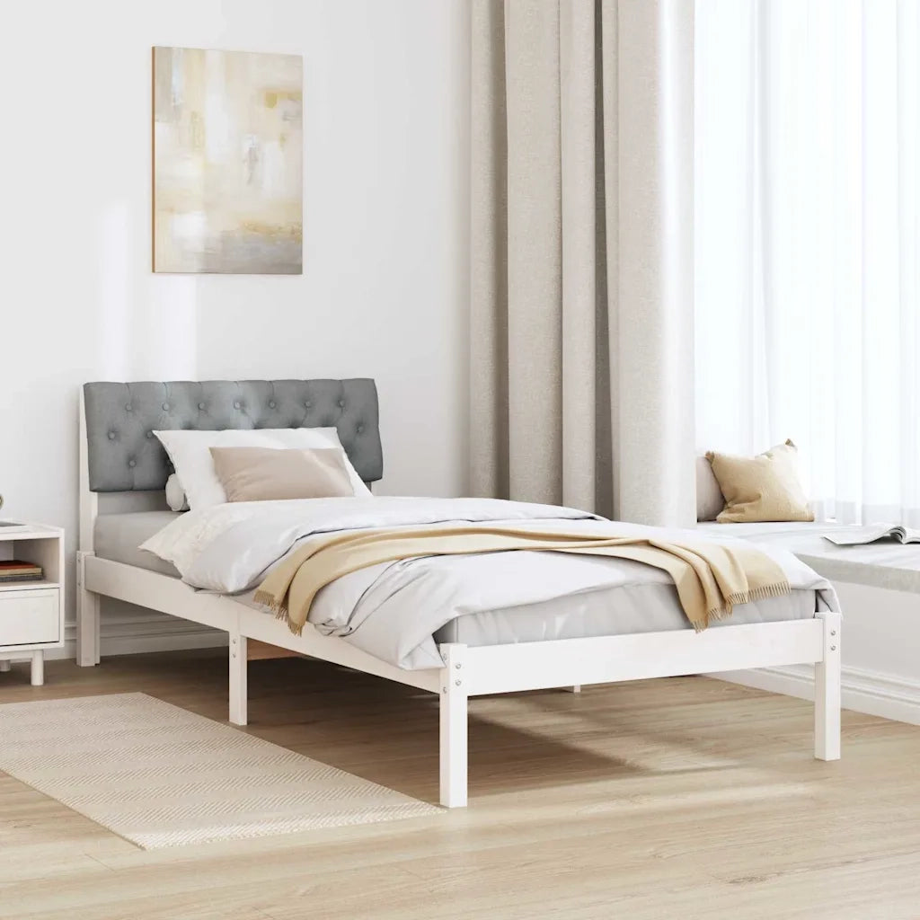 Struttura del Letto Bianco e grigio chiaro 90 x 200 cm