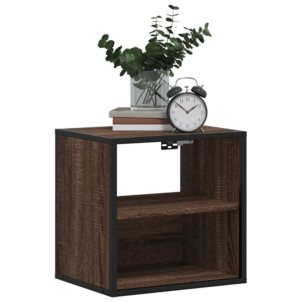 Comodini a Muro 2 pz Rovere Marrone 40x31x39,5 cm