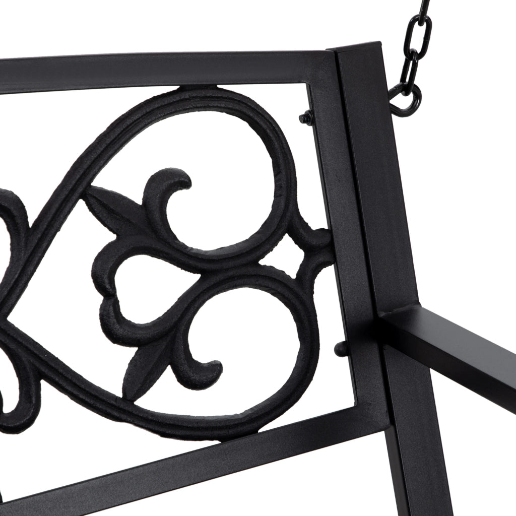 Amaca da giardino per 2 persone con braccioli ¨C zephmum ¨C 127x59,5x52 cm nero