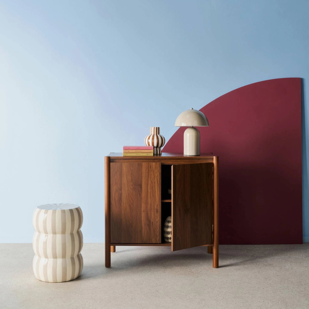 Credenza decorazione legno 2 ante 80cm, noce