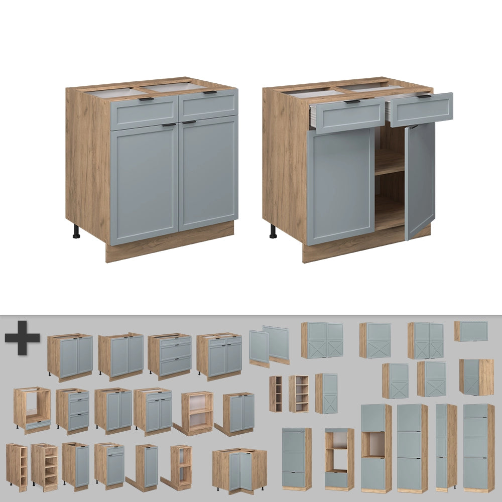 Vicco Mobiletto base per cucina Blu-grigio chiaro 80 cm , PL Antracite
