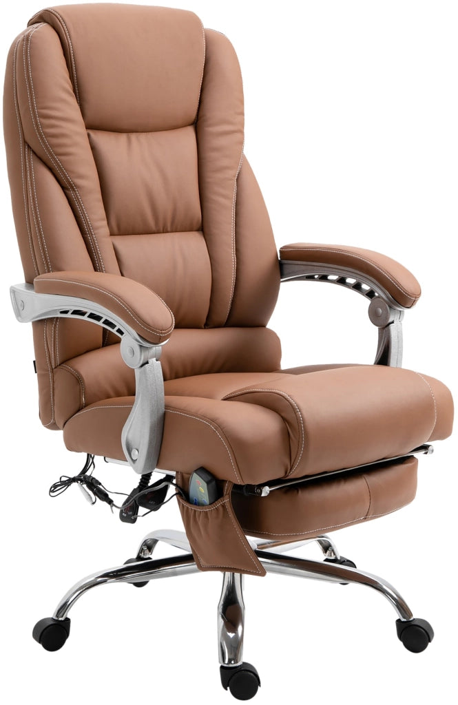Sedia da ufficio Pacific con funzione massaggio in similpelle marrone chiaro