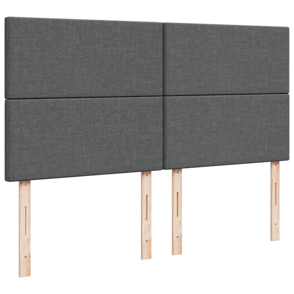 Giroletto a Molle con Materasso Grigio Scuro 200x200 cm Tessuto