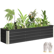 Letto da giardino rialzato in acciaio ¨C zephmum ¨C grigio 183x47x40 cm