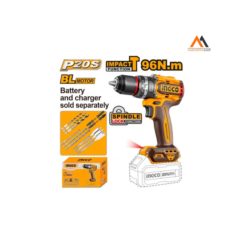 TRAPANO A PERCUSSIONE BRUSHLESS 96N.m NUDO