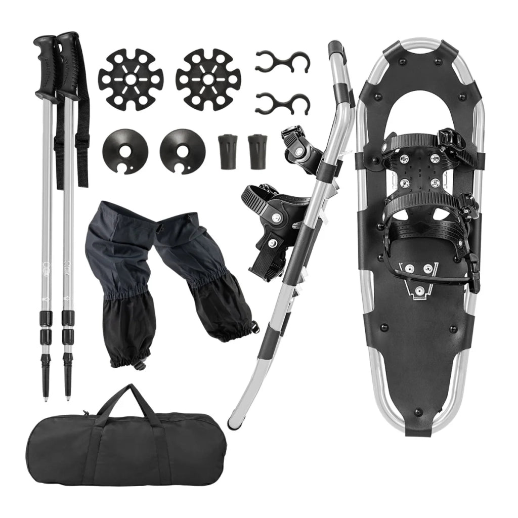 Set di ciaspole versatili 53 x 21 cm leggere ed ergonomiche per neve ed escursionismo alluminio argentato 20_0011926