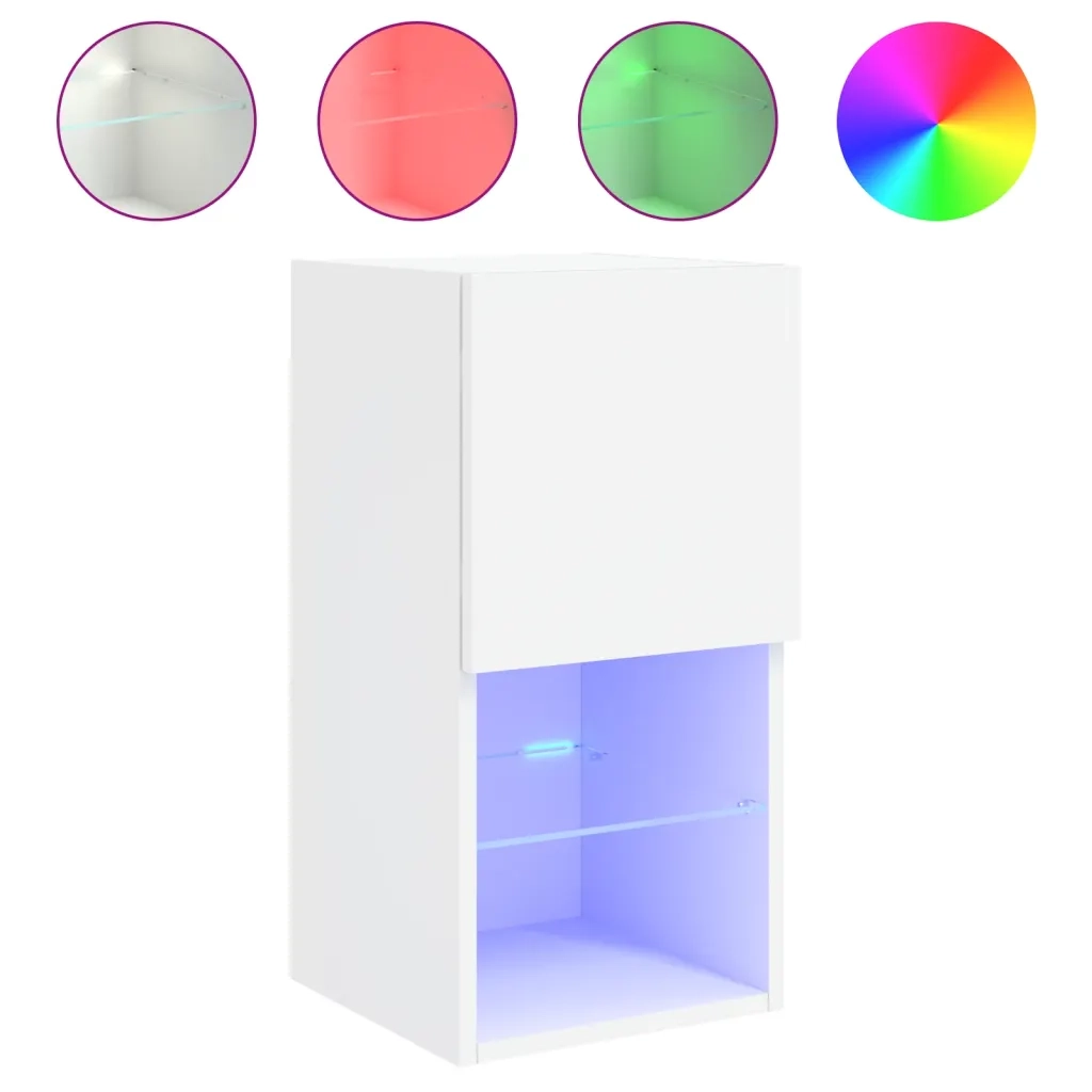 Mobili TV con Luci LED 2pz Bianchi 30,5x30x60 cm 836988