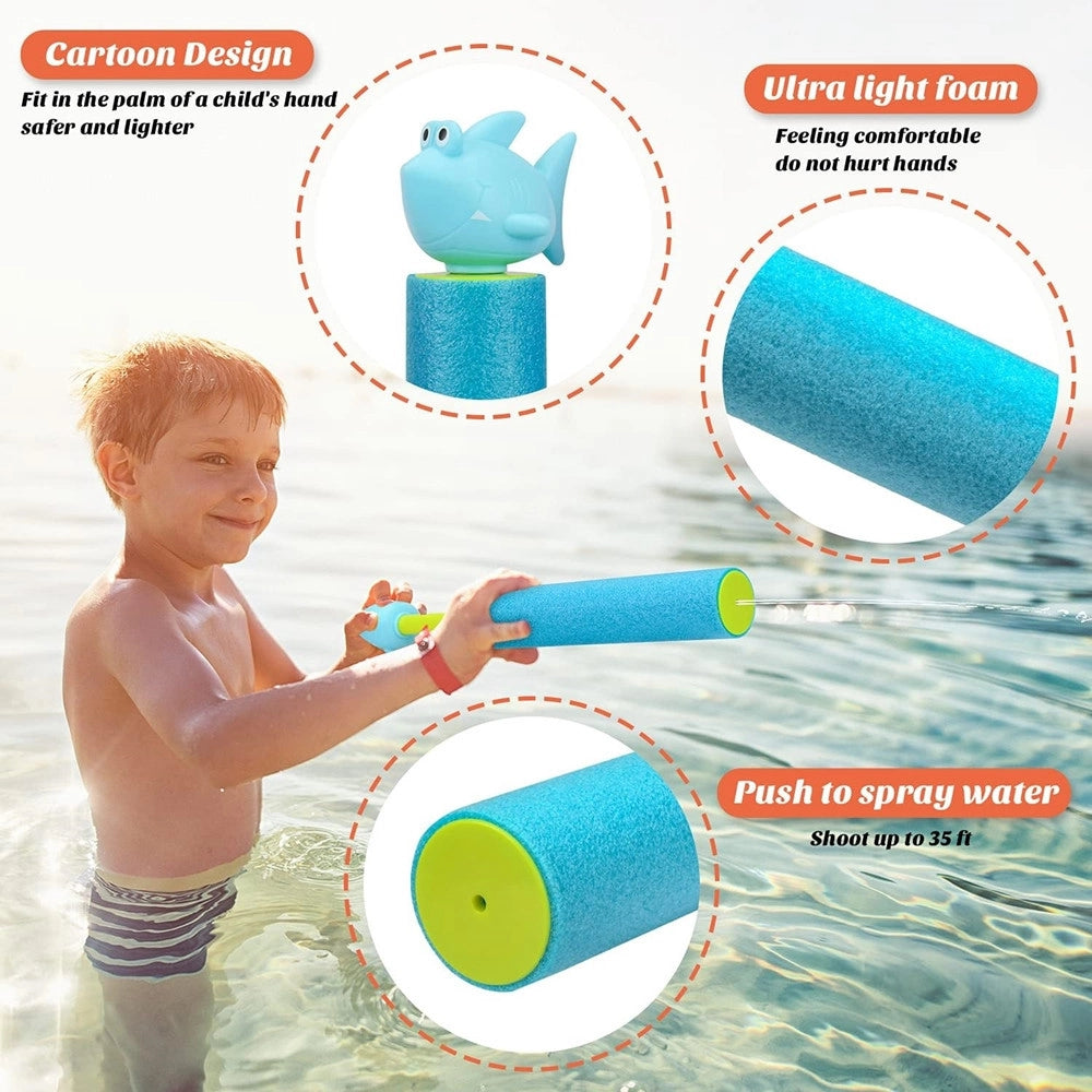 Trade Shop - Tubo Pistola Spara Acqua 30x5cm Schiuma Con Pesciolino Giocattolo Per Bambini 6559072 -