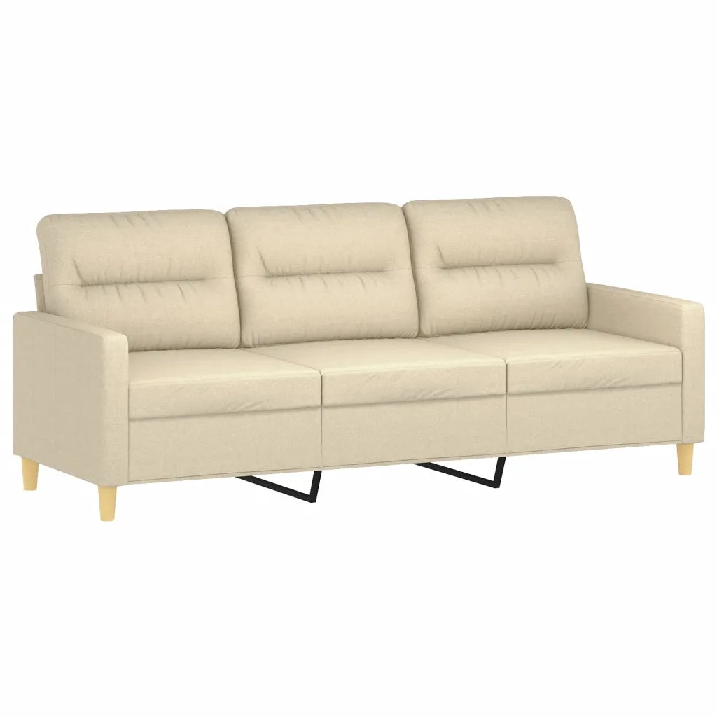 Set di Divani 2 pz con Cuscini Crema in Tessuto 3201602