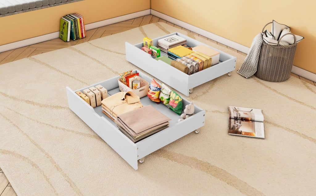 cassetti per letto mdf bianco 93 x 66.5 cm