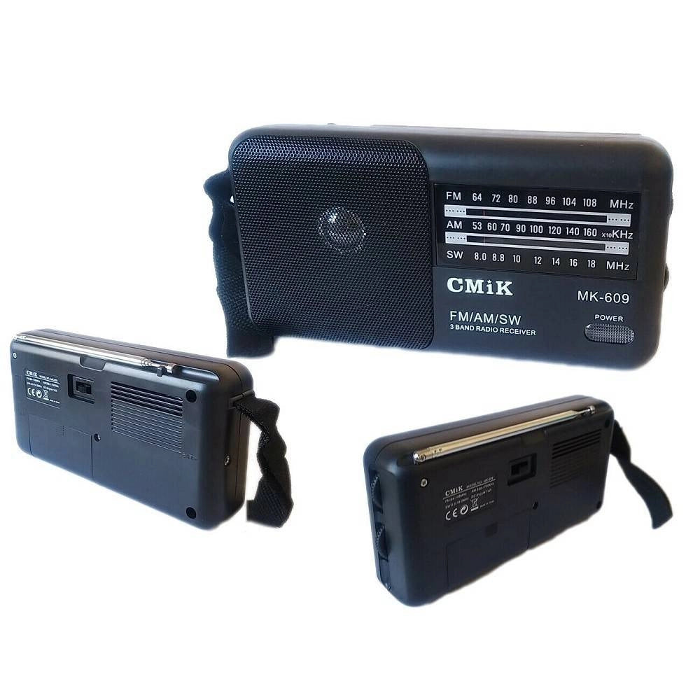 Trade Shop - Mini Radio Portatile Radiolina Fm Vintage Lettore Mp3 Usb Microsd Cmik Mk-609 -