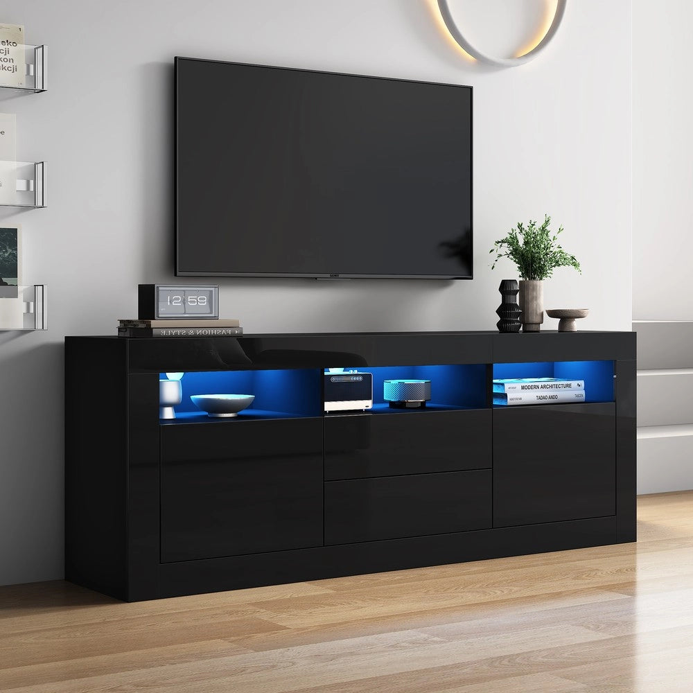 Mobile TV con LED e Cassetti ¨C Xylo ¨C Bianco Lucido 160x35x60 cm