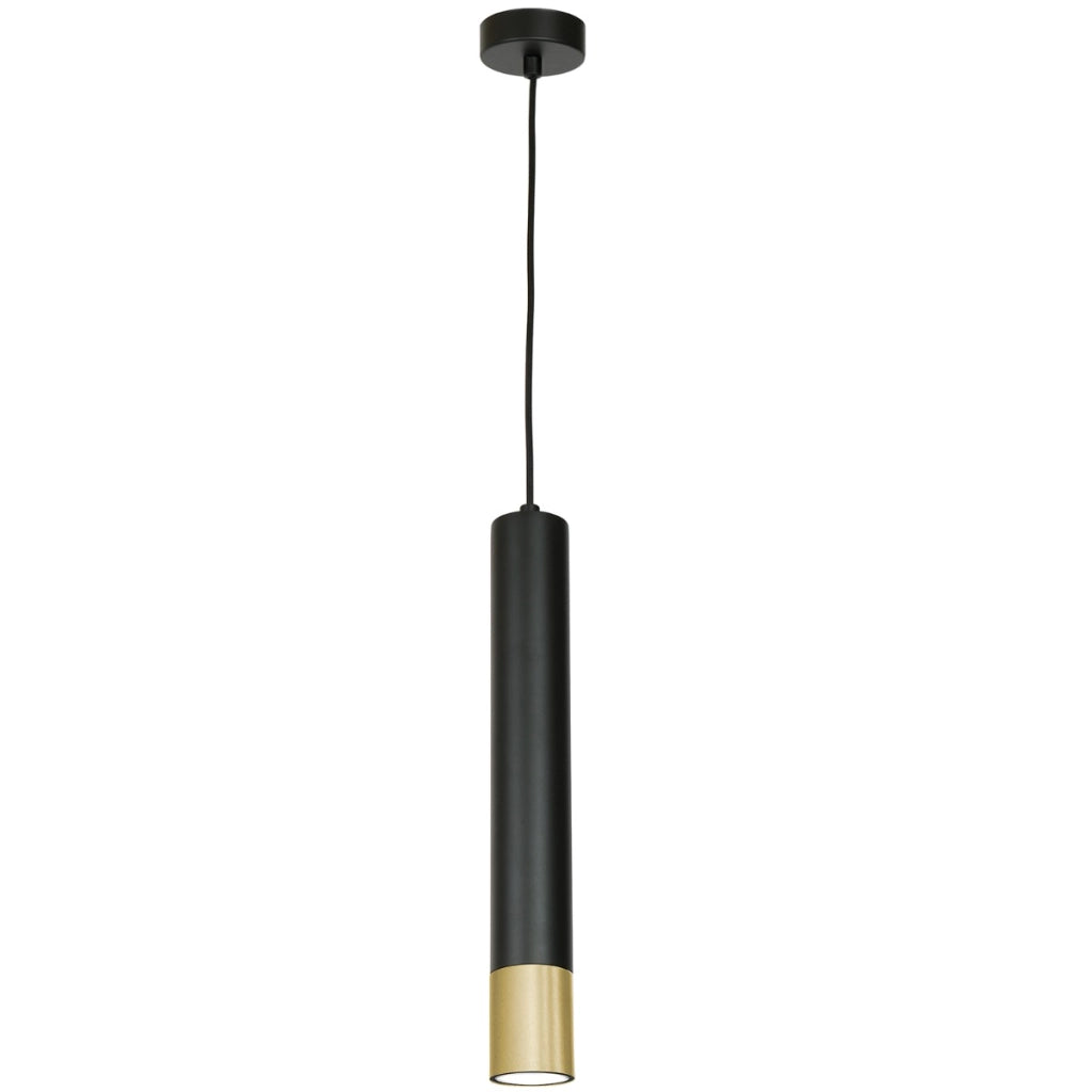Lampada a sospensione tubo nero/oro Nest 1xGU10 Luminex