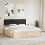 Letto con Testiera Rivestita Nero 180 x 200 cm Pino massello