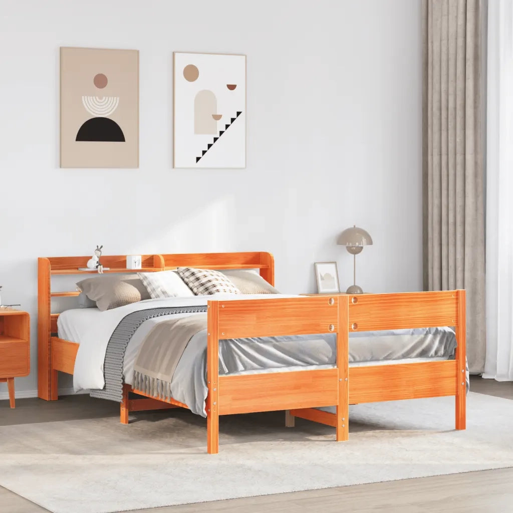 vidaXL Letto senza Materasso Marrone Cera 160x200 cm in Legno di Pino