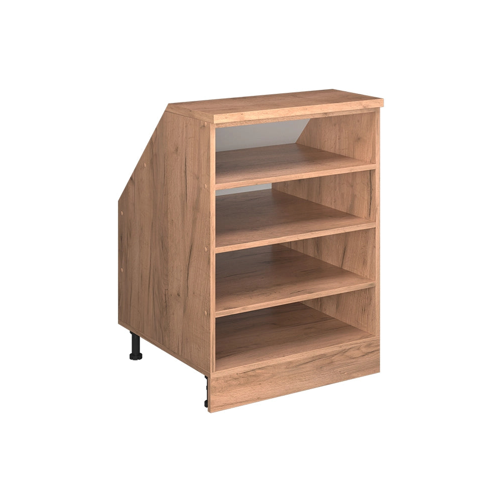 Mobile cucina sottotetto R-Line Rovere dorato/Rovere dorato 60 cm con 4 scomparti, carcassa 60 cm profondità Vicco