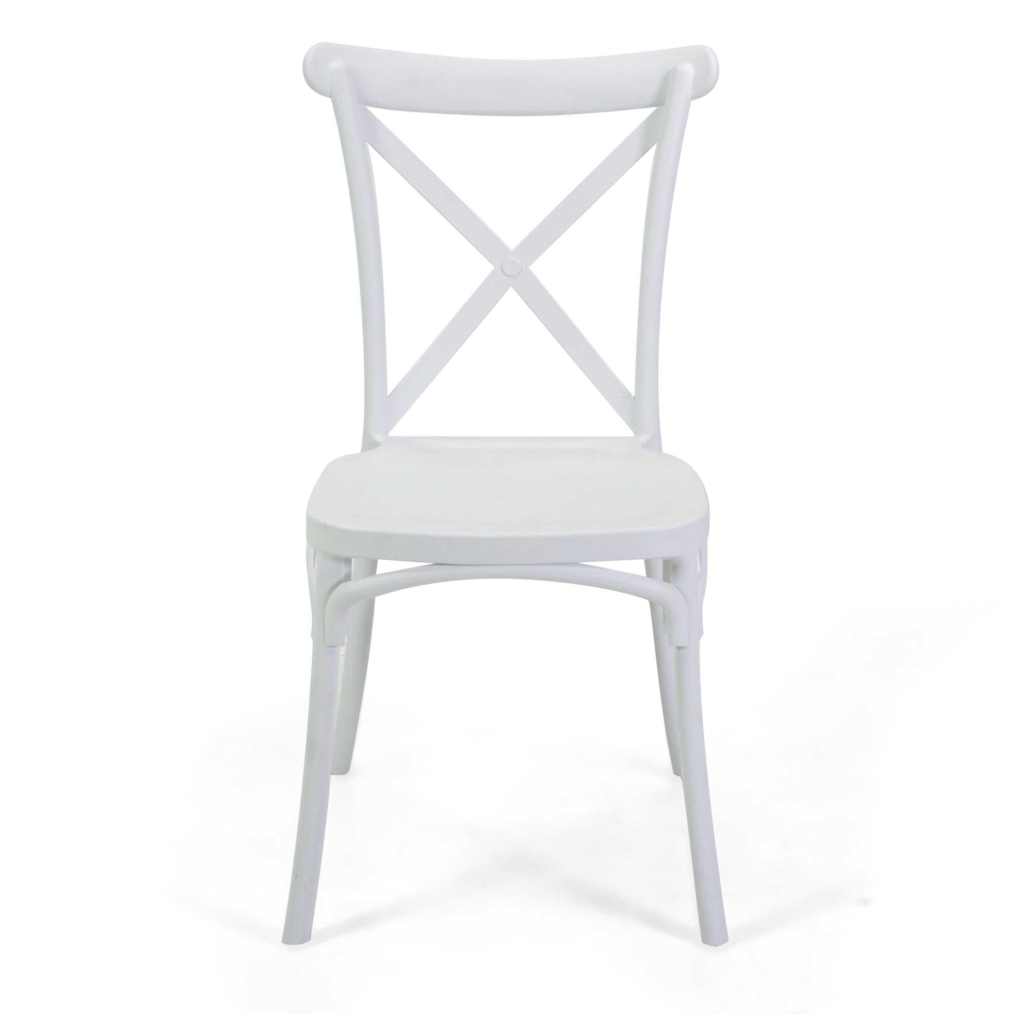 Sedia 47x51xh90 cm in Plastica Cross Bianco