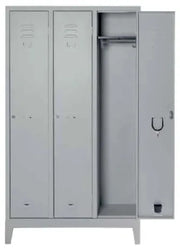 Armadio spogliatoio in metallo verniciato a 3 posti cm. 101x33x180h