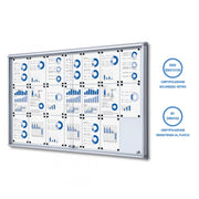 Bacheca con Ante Scorrevoli 160x98,2x5,9 cm in Alluminio Fondo Magnetico Silver