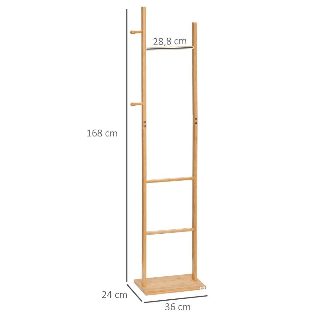 Appendiabiti da Terra in Bamb¨´ ¨C Xylo ¨C Naturale con Ganci e Barre 36x24x168 cm