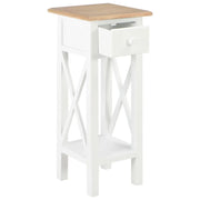 280057  Tavolino Laterale Bianco 27x27x65,5 cm in Legno 280057