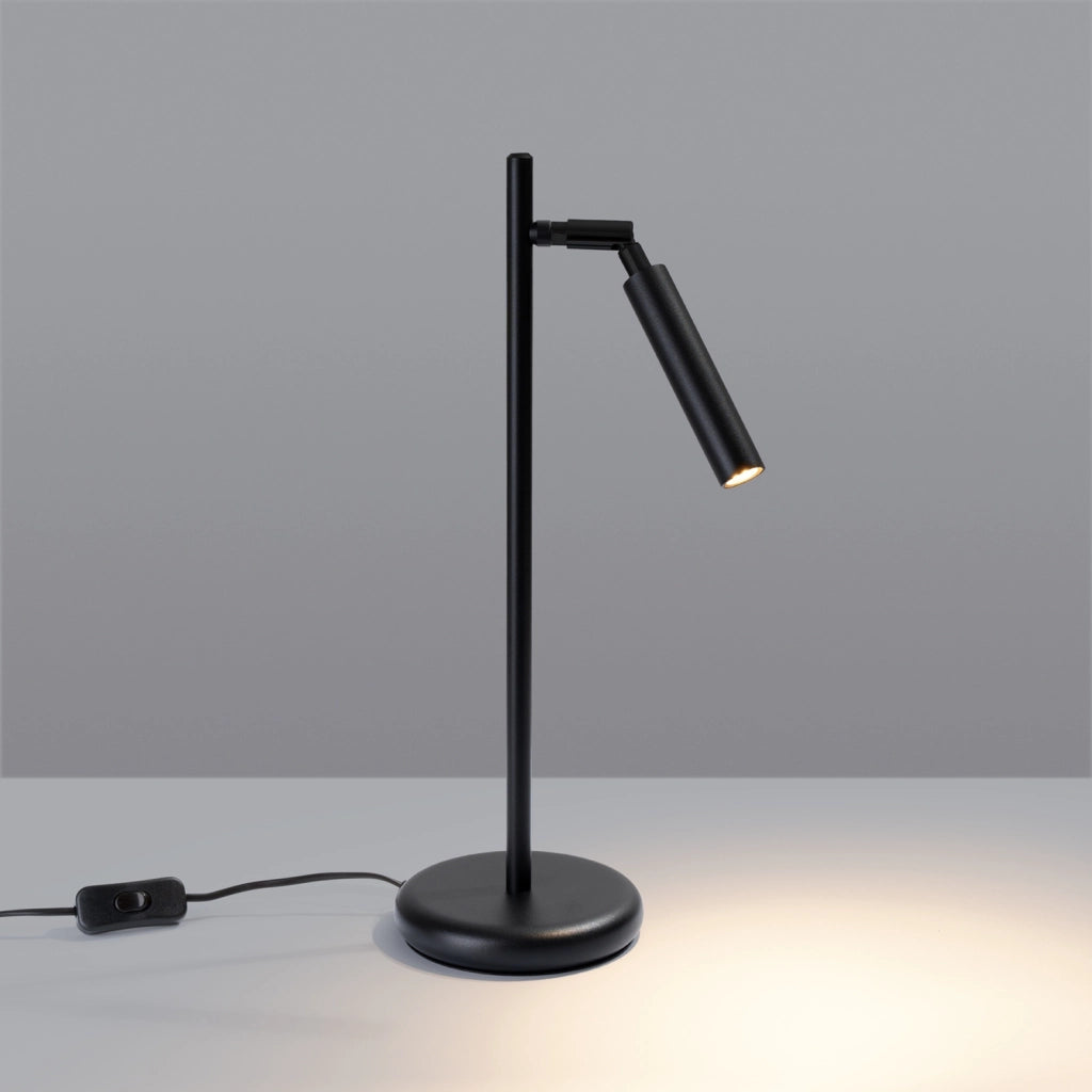 Lampada da tavolo nera moderna, paralume orientabile G9 Pure Lume