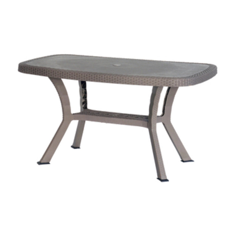 TAVOLO RATTAN OTELLO ELITE 136X82XH72CM TORTORA
