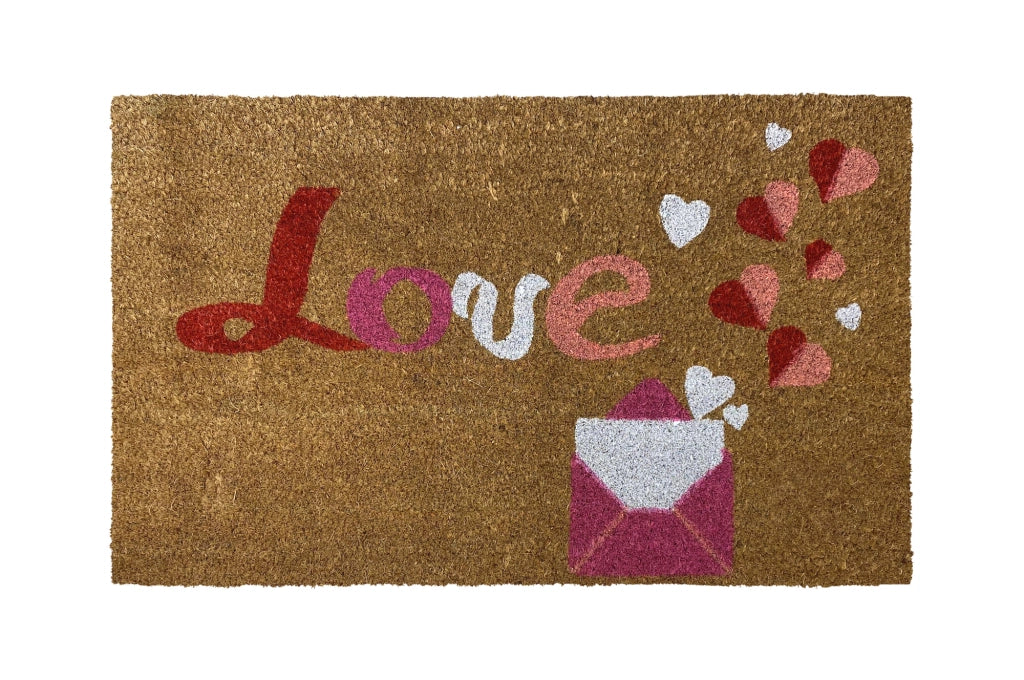 Zerbino Ingresso Casa In Fibra Di Cocco Con Base In Pvc  Love