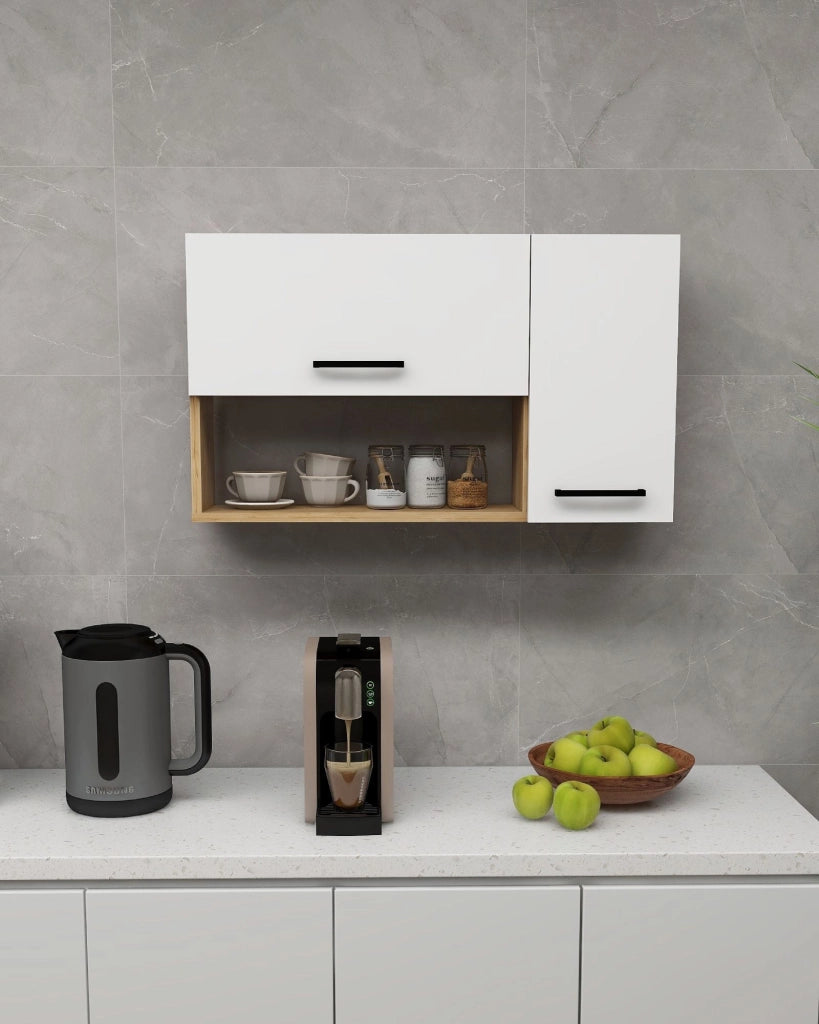 Credenza in legno "Akasya" - 90 x 24 x 52 cm - Bianco