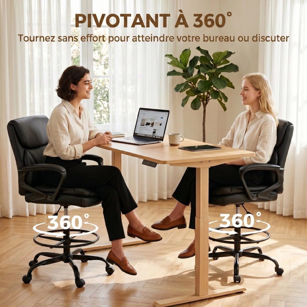 Sedia da ufficio ergonomica regolabile in altezza ¨C zephmum ¨C nero 61x61x108 cm
