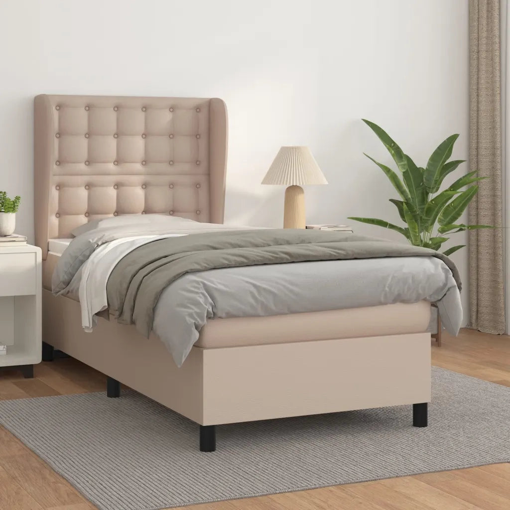 Giroletto a Molle con Materasso Cappuccino 90x200 cm Similpelle