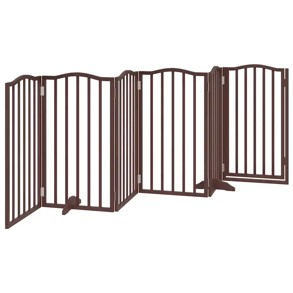 Cancello Cani Pieghevole Rovere Marrone 6 Pannelli 300cm Pioppo 352231