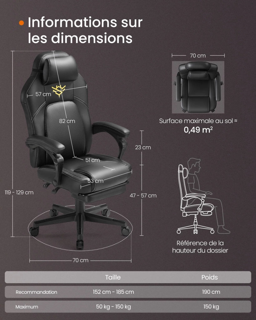 Sedia da gaming sedia da ufficio ergonomica con poggiapiedi sedia da gaming con poggiatesta similpelle altezza regolabile nera 12_0006073
