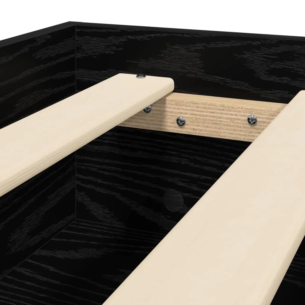 Struttura del letto con lo scaffale Rovere Nero 80 x 200 cm 3429675