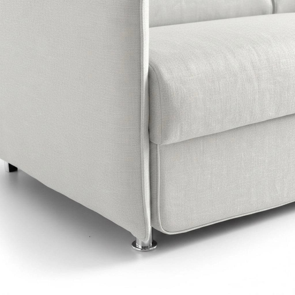 Varedo, Divano Fisso 2 Posti Sfoderabile Made in Italy, 180x95x90h cm Grigio Chiaro
