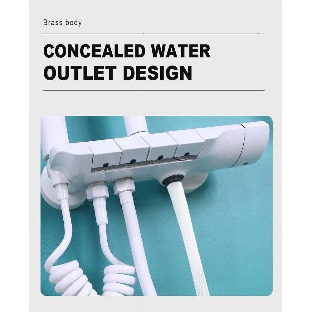 Trade Shop - Set Saliscendi Bagno Colonna Doccia Rubinetto Soffione Doccetta Bidet Bianco 87345 -