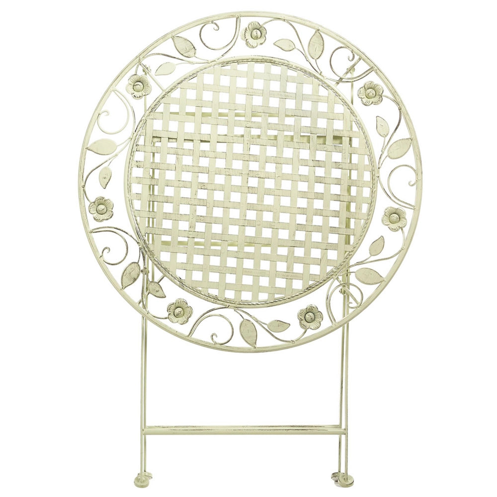 Tavolino da Giardino Bistro Pieghevole ø 70 cm in Metallo di colore Verde Chiaro esterno