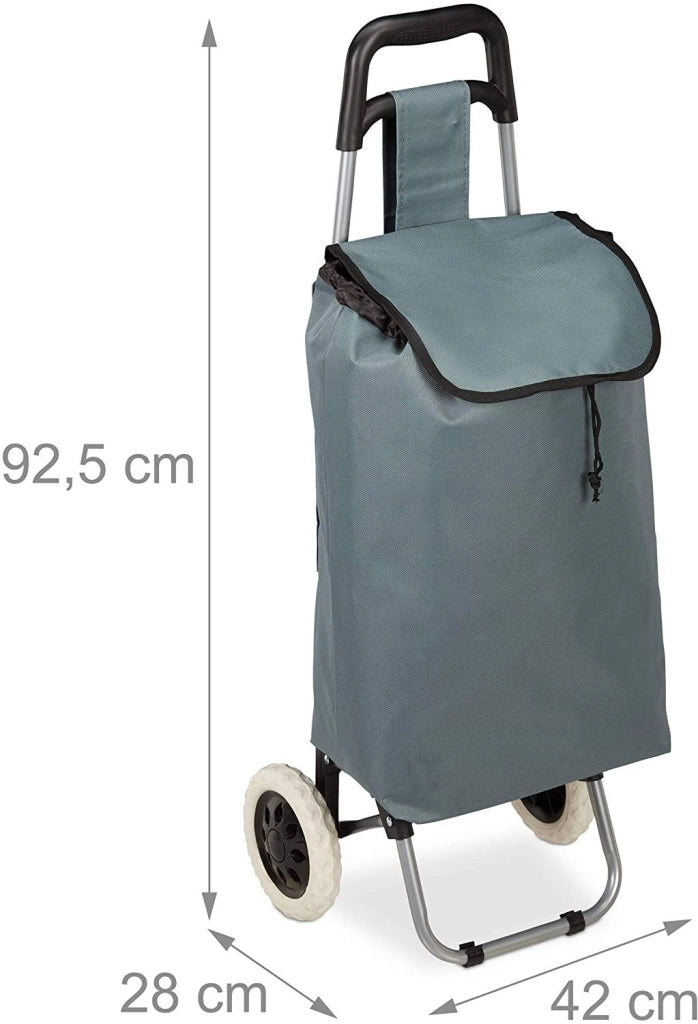 Carrello della spesa pieghevole con borsa rimovibile 28 litri carrello della spesa con ruote grigio 13_0000707