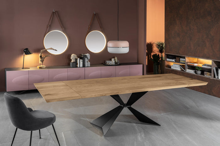 Tavolo Allungabile 200/300x100x76 cm in Rovere Impiallacciato Stark Naturale