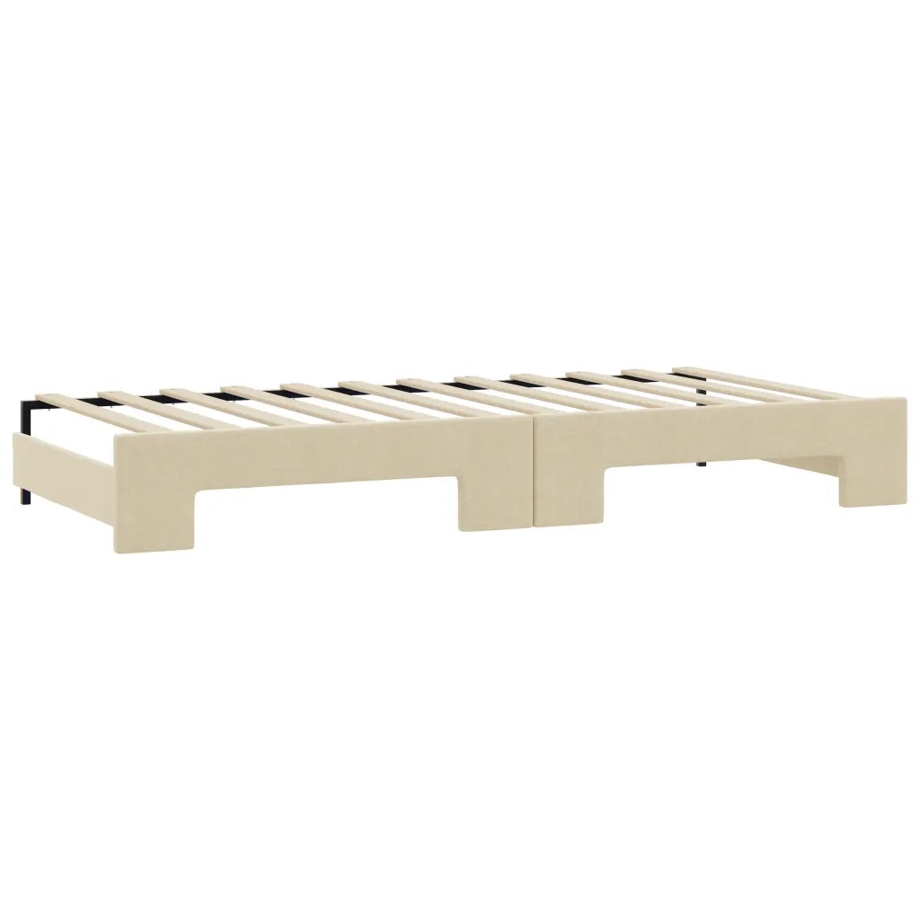 Divano letto | Sof¨¤ letto | Letto singolo Estraibile con Cassetti Crema 100x200cm in Tessuto