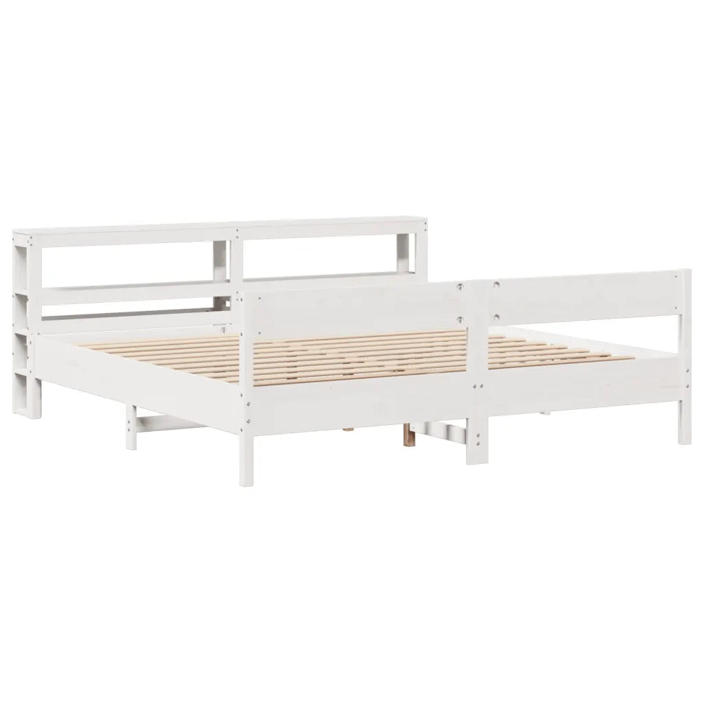 Giroletto senza Materasso Bianco 200x200 cm Legno Massello Pino 3306175