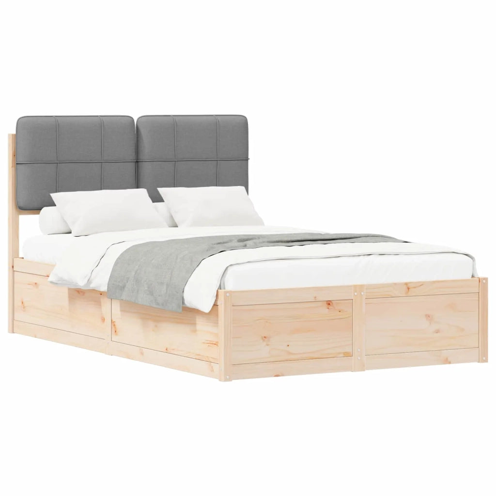Letto con Testiera Rivestita Grigio chiaro 120 x 200 cm