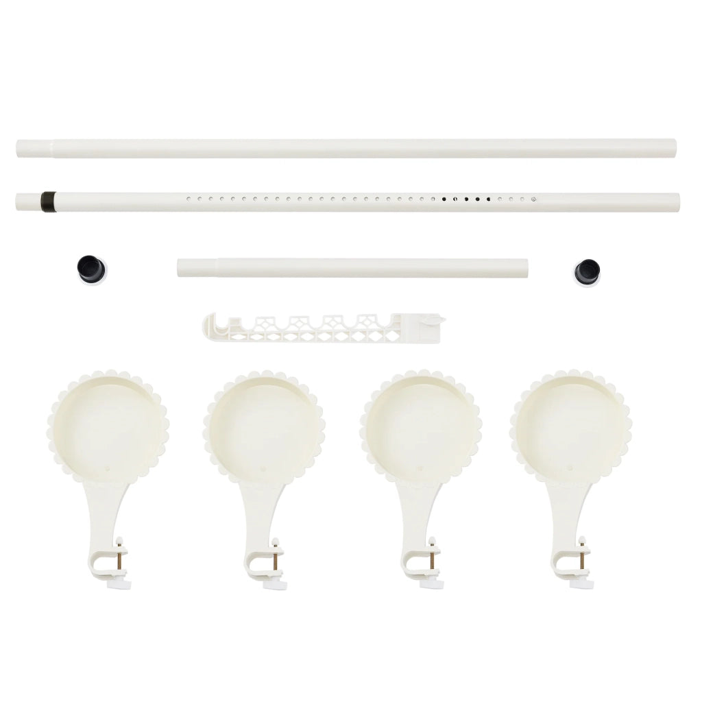 Supporto telescopico per fiori portavasi metallo e plastica altezza regolabile tra 110 e 305 cm bianco 03_0003911