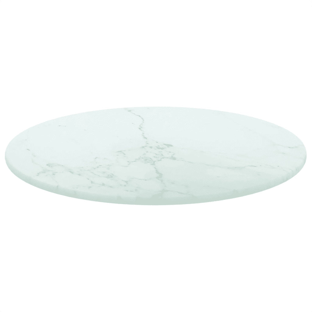 Piano per Tavolo Bianco Ã˜30x0,8 cm Vetro Temperato Design Marmocod mxl 105365