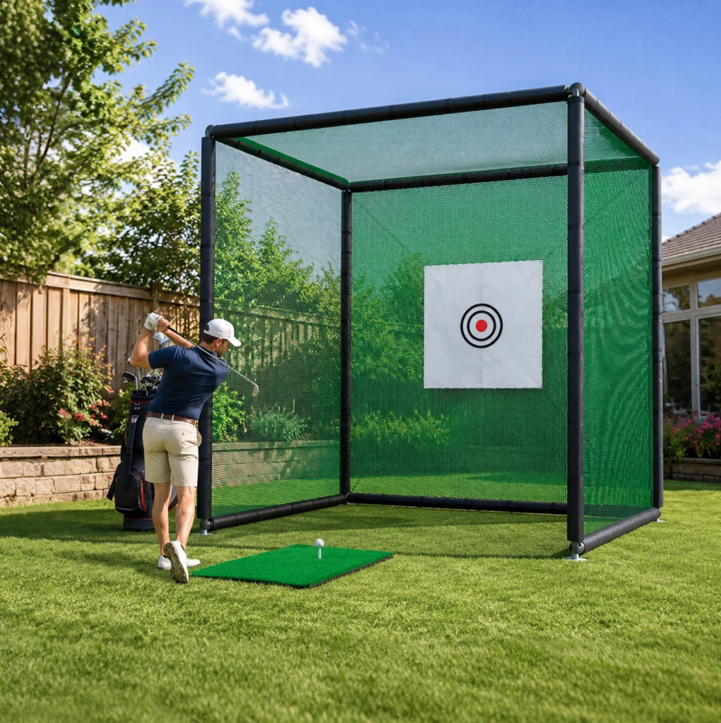 Rete da pratica golf 300 x 300 x 300 cm con accessori