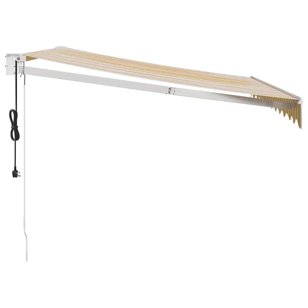 Tenda Sole Automatica Retrattile Gialla e Bianca 3x2,5 m 3154481