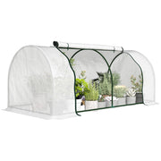 Mini serra per giardino ¨C zephmum ¨C 2x1x0.8m bacheca PE acciaio bianco