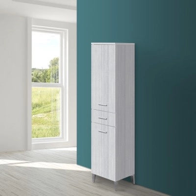 Colonna bagno d'appoggio H 153,5 cm grigio con 2 ante e cassetto Desya
