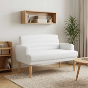 Loveseat con bottoni imbottiti Bianco 116 x 67 x 80 cm Tessuto 42041785